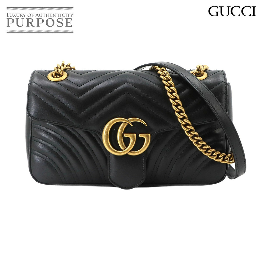 Gucci GG Marmont Leather Shoulder Bag Black